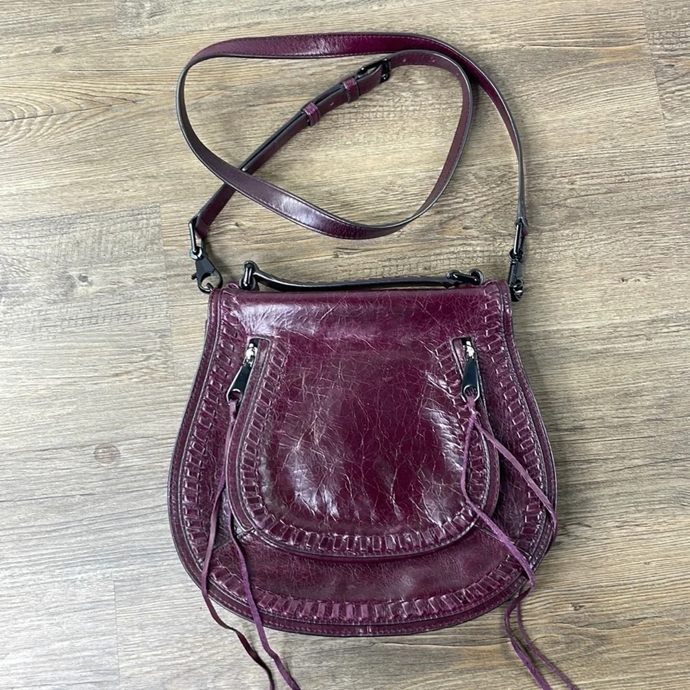 Rebecca Minkoff Small Vanity Saddle, Dark Cherry Messenger Cross Body Handbag